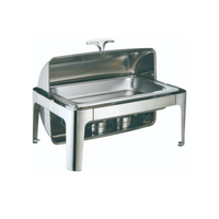 Vague Stainless Steel Rectangular Roll Top Chafing Dish 9 Liter - Al Makaan Store