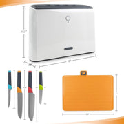 Smart 9 Pcs Chopping Board and Knife Set With UV Disinfect Holder - Al Makaan Store