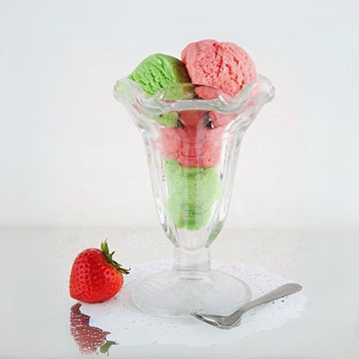 LX 2 Pieces Glass Ice Cream Cup 185 ml Set