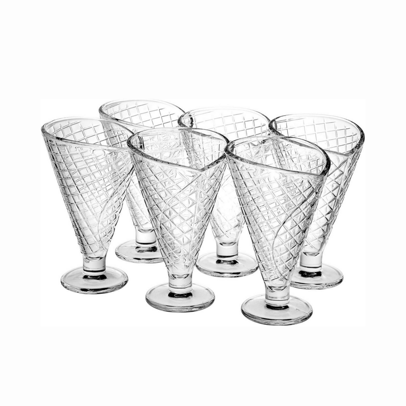 LX 6 Pieces Glass Ice Cream Cup 265 ml Set
