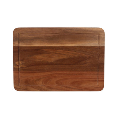 Vague Rectangular Acacia Wooden Serving Tray with Juice Groove 35 cm x 50 cm - Al Makaan Store