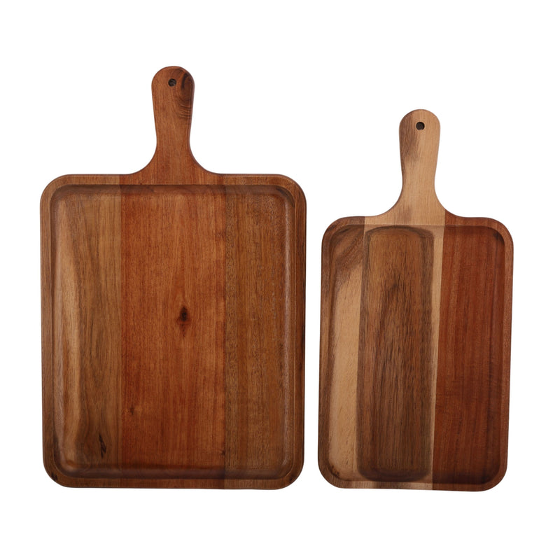 Vague Rectangular Acacia Wooden Food Tray - Al Makaan Store