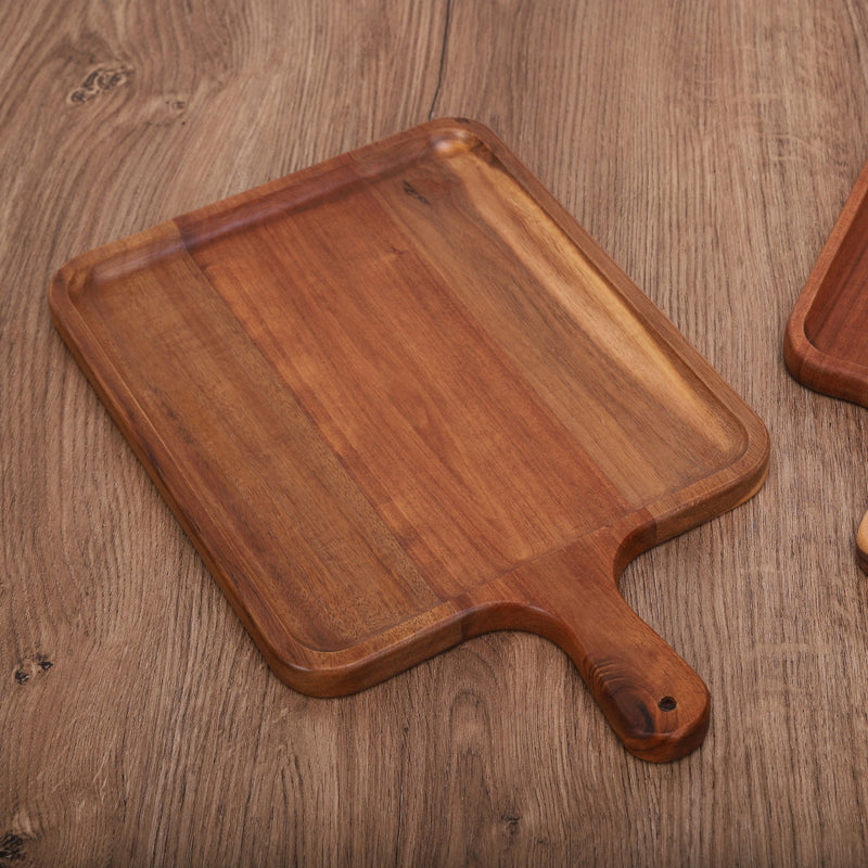 Vague Rectangular Acacia Wooden Food Tray - Al Makaan Store