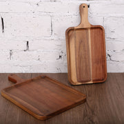 Vague Rectangular Acacia Wooden Food Tray - Al Makaan Store