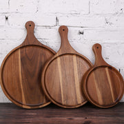 Vague Round Acacia Wooden Food Tray - Al Makaan Store