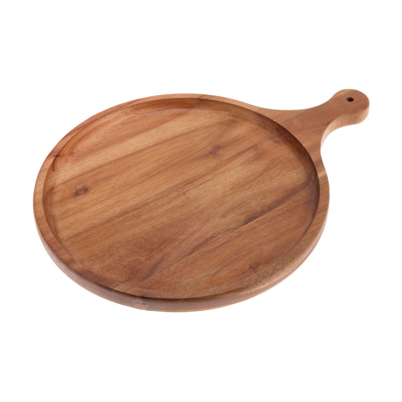 Vague Round Acacia Wooden Food Tray - Al Makaan Store