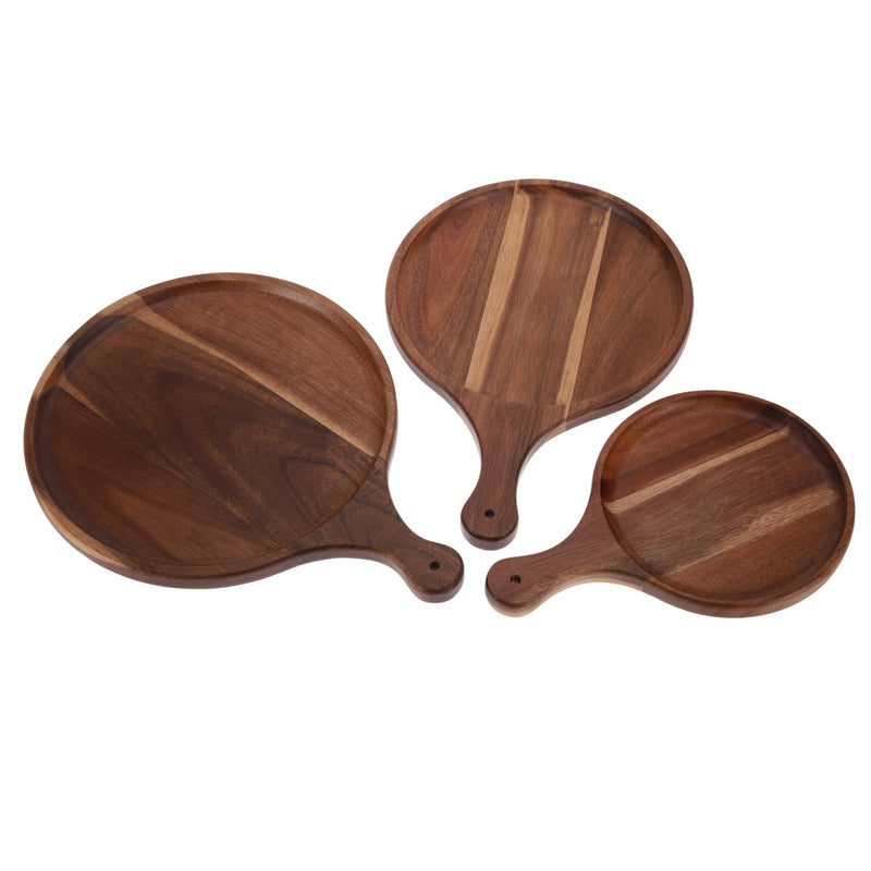 Vague Round Acacia Wooden Food Tray - Al Makaan Store