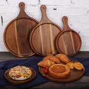 Vague Round Acacia Wooden Food Tray - Al Makaan Store