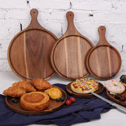 Vague Round Acacia Wooden Food Tray - Al Makaan Store