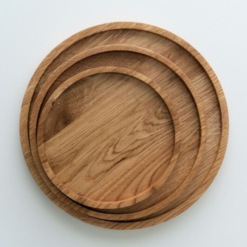 Vague Round Acacia Wooden Tray - Al Makaan Store