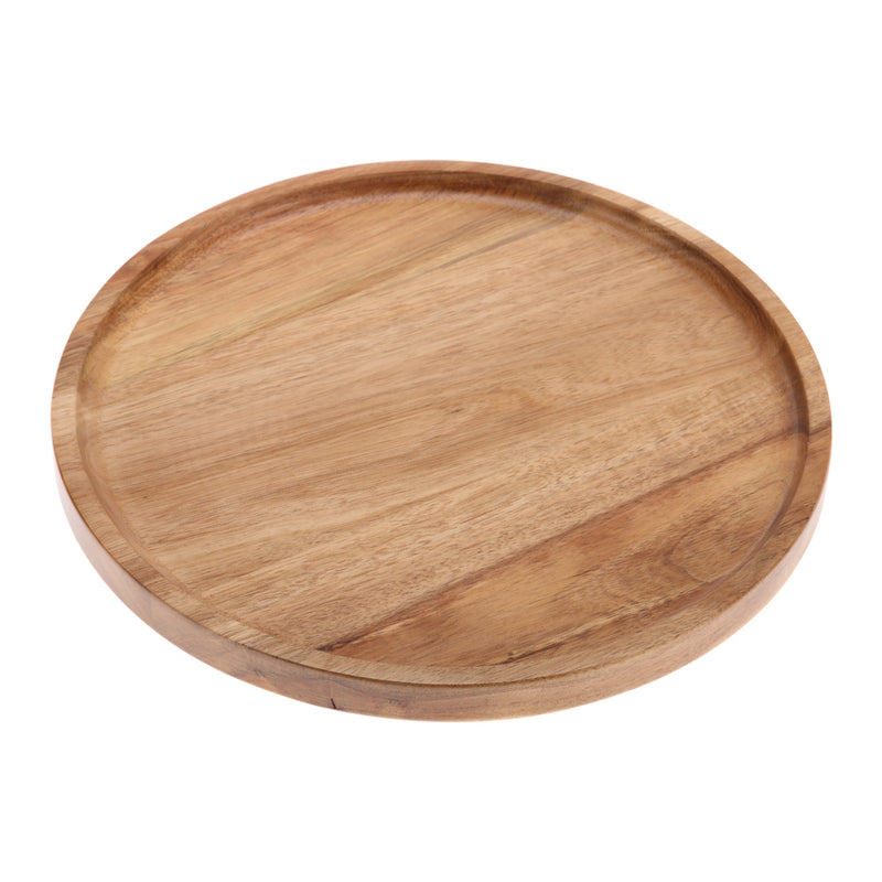 Vague Round Acacia Wooden Tray - Al Makaan Store