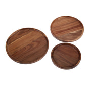 Vague Round Acacia Wooden Tray - Al Makaan Store