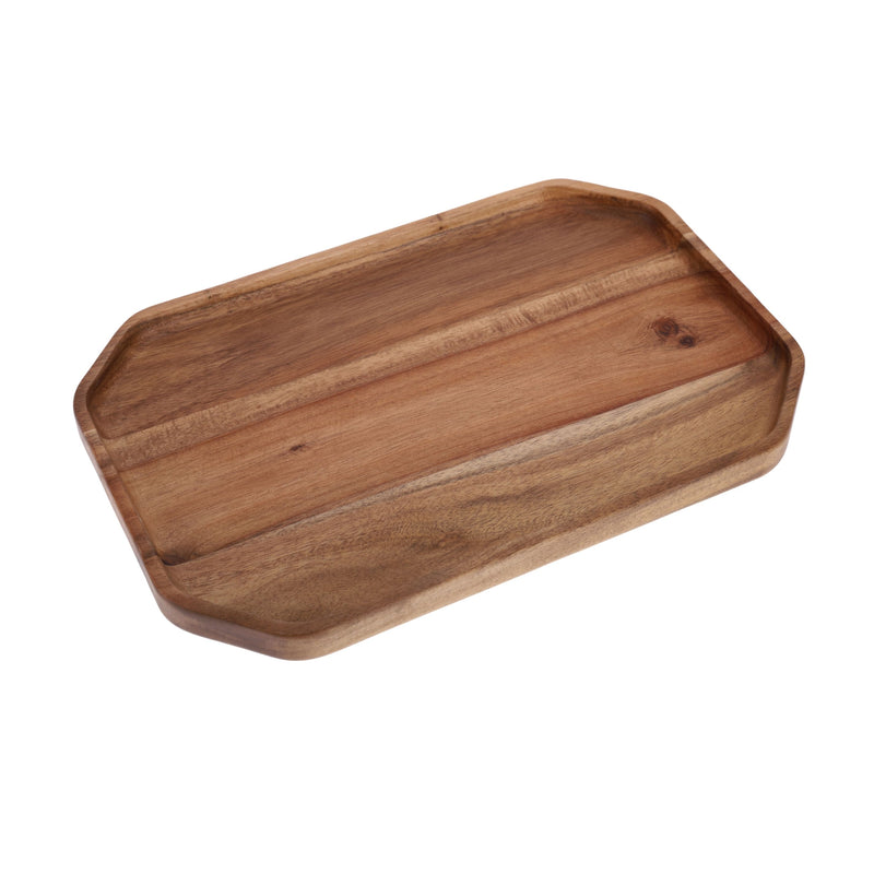 Vague Rectangular Acacia Wooden Serving Tray 30 cm x 20 cm - Al Makaan Store