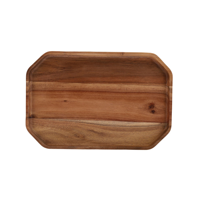 Vague Rectangular Acacia Wooden Serving Tray 30 cm x 20 cm - Al Makaan Store