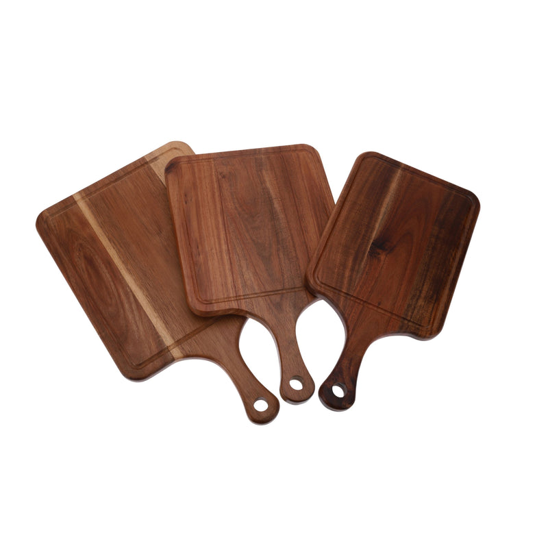 Vague Paddle Acacia Wooden Serving Tray with Juice Groove - Al Makaan Store