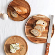 Vague Round Acacia Wooden Tray - Al Makaan Store