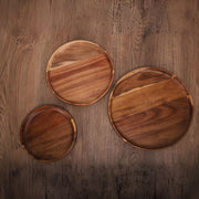 Vague Round Acacia Wooden Tray - Al Makaan Store