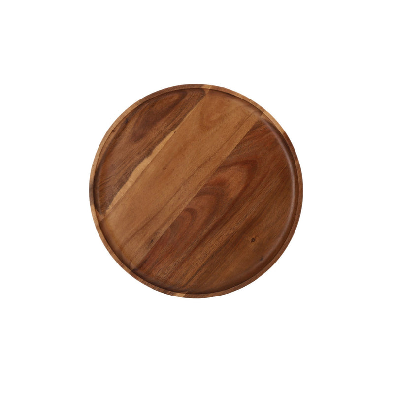 Vague Round Acacia Wooden Tray - Al Makaan Store