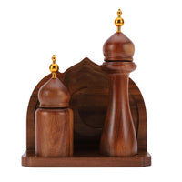 Vague Acacia Wooden Islamic Style Grinder Set - Al Makaan Store