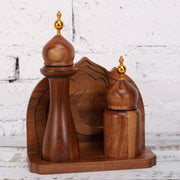 Vague Acacia Wooden Islamic Style Grinder Set - Al Makaan Store