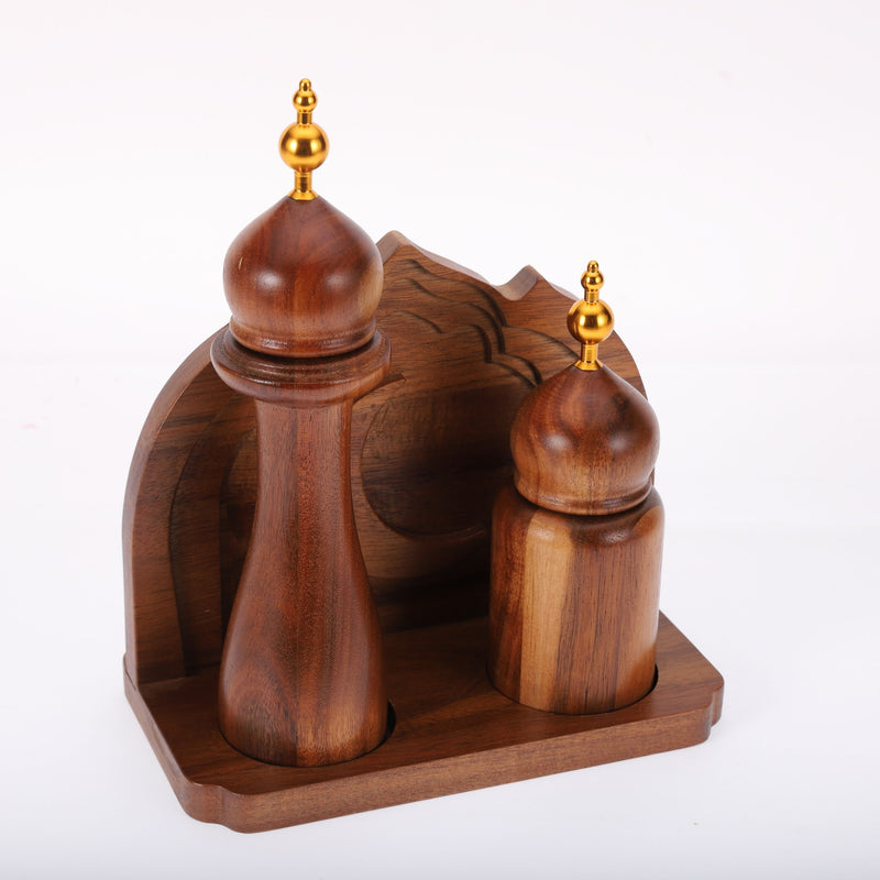 Vague Acacia Wooden Islamic Style Grinder Set - Al Makaan Store