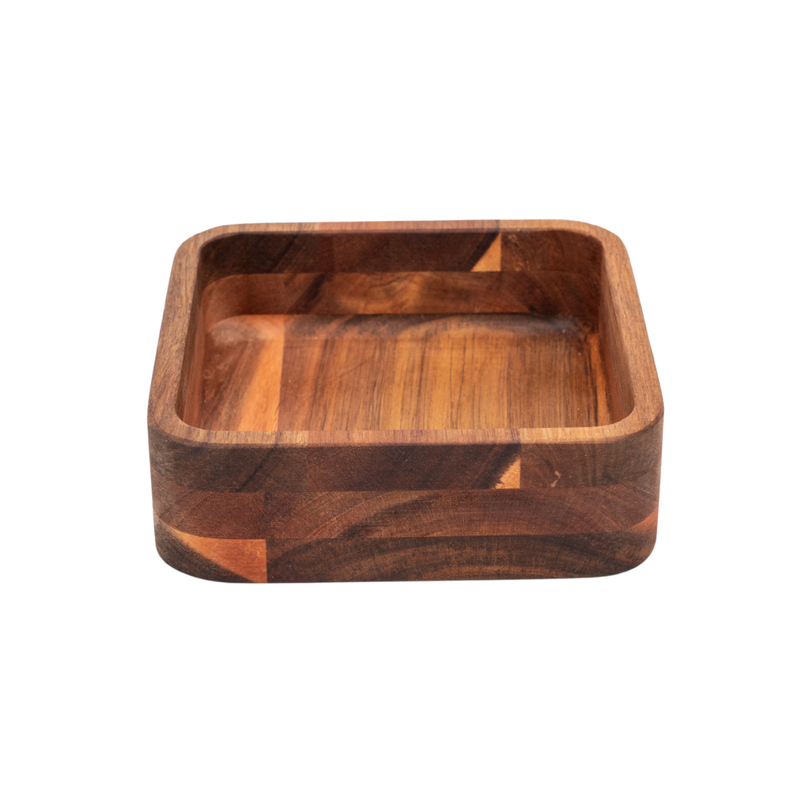 Vague Square Acacia Wooden Serving Plate 15 x 4.5 cm