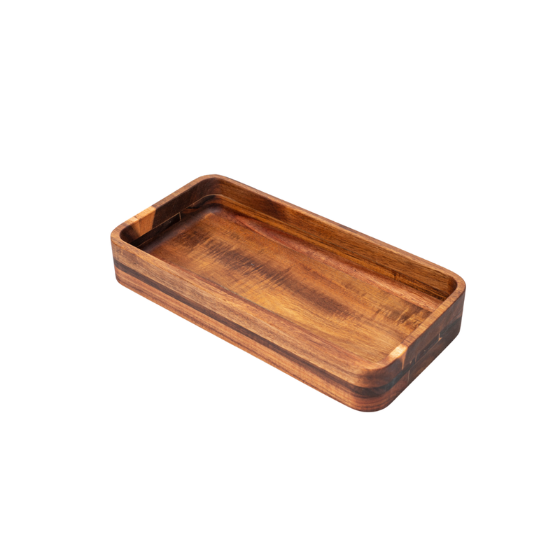 Vague Rectangular Acacia Wooden Serving Plate 30 x 15 x 4.5 cm