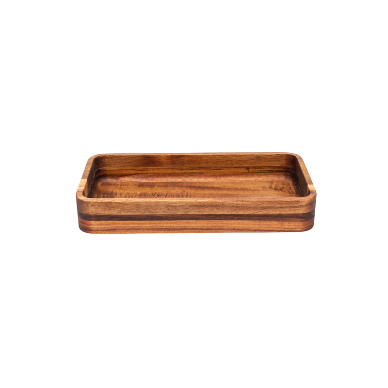 Vague Rectangular Acacia Wooden Serving Plate 30 x 15 x 4.5 cm