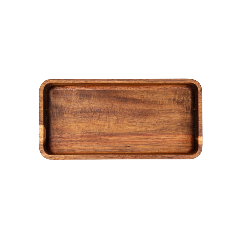 Vague Rectangular Acacia Wooden Serving Plate 30 x 15 x 4.5 cm