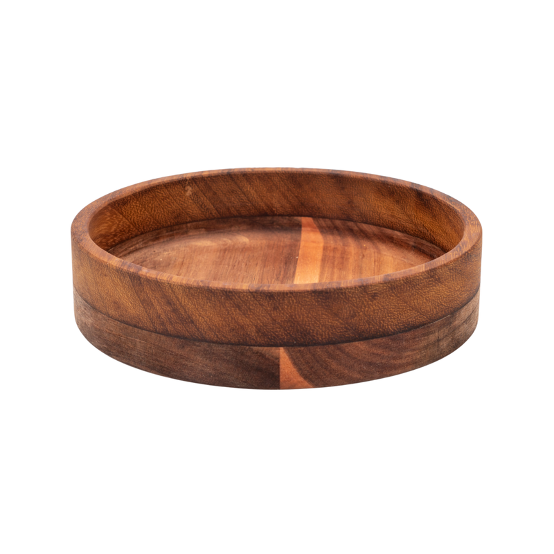 Vague Round Acacia Wooden Serving Plate