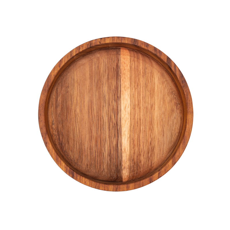 Vague Round Acacia Wooden Serving Plate