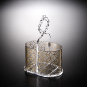 Vague Acrylic Cutlery holder Large Gold Print 180 x120 x 255 mm - Al Makaan Store