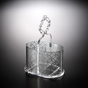 Vague Acrylic Cutlery holder Large Gold Print 180 x120 x 255 mm - Al Makaan Store