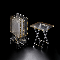 Vague Acrylic 4 Coffee Tables with Stand Set - Al Makaan Store