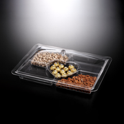 Vague Acrylic Rectangular Serving Set with Dividers 49 cm - Al Makaan Store