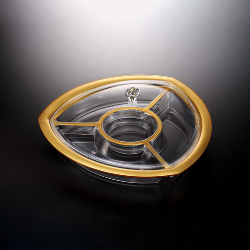 Vague Acrylic Triangle Serving Set with Dividers 35 cm - Al Makaan Store