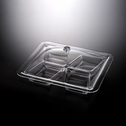 Vague Acrylic Square Serving Set with Dividers 34 cm - Al Makaan Store
