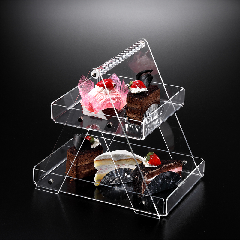 Vague Acrylic 2 Tier Food Display 20 x 20 cm / 30 x 20 cm