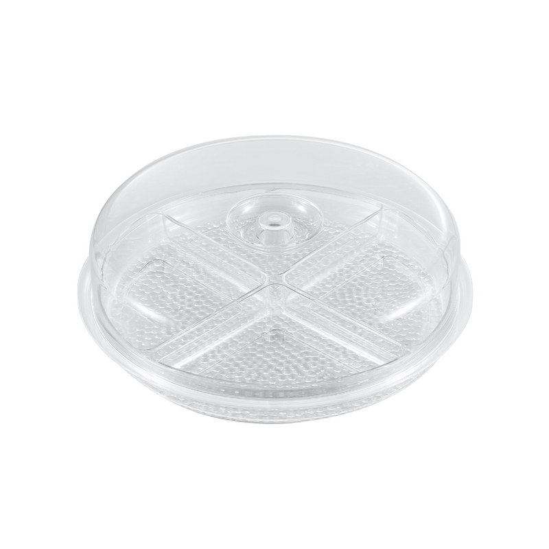 Vague Round Acrylic Candy Box 12" with 4 Inner Bowls Set