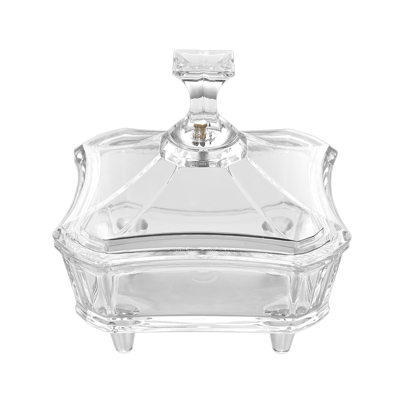 Vague Acrylic Square Bowl with Lid - Al Makaan Store