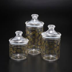 Vague Acrylic Long Jar Gold Printed - Al Makaan Store