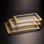 Vague Acrylic Bark Golden Tray - Al Makaan Store