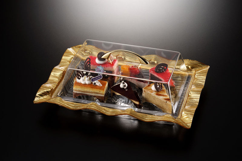 Vague Acrylic Rectangular Cake Box 56 cm - Al Makaan Store