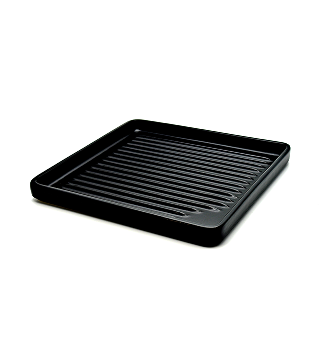 Che Brucia Porcelain Black Direct Fire Square BBQ Platter 24 cm - Al Makaan Store