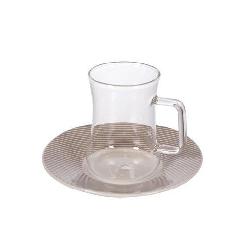 Decopor New Bone China 12 Piece Tea Istikans & Saucers Set - Al Makaan Store