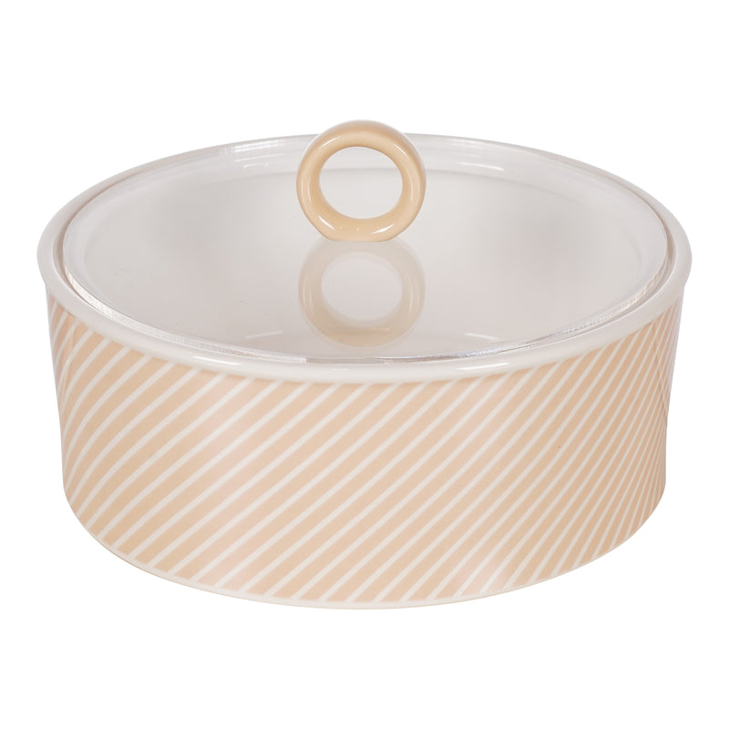 Decopor New Bone China Dates Bowl with Acrylic Lid Set - Al Makaan Store