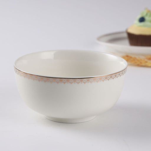 Decopor Bone China Ivory 5.5" Cereal Bowl Golden Desing - Al Makaan Store