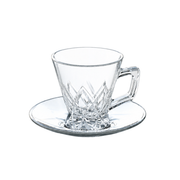 Toyo Sasaki Rain Istikan Tea Glass & Saucer Set 100 ml (12 Pieces)- Al Makaan Store