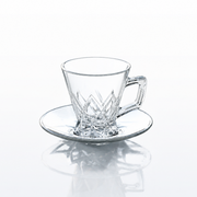 Toyo Sasaki Rain Istikan Tea Glass & Saucer Set 100 ml (12 Pieces)- Al Makaan Store