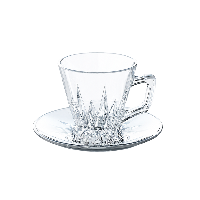 Toyo Sasaki River Istikan Tea Glass & Saucer Set 100 ml (12 Pieces)- Al Makaan Store